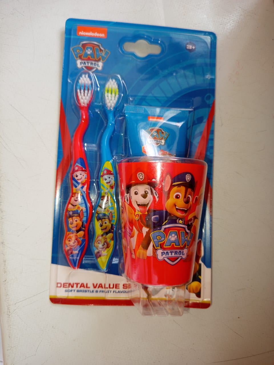 Paw patrol kid enfants 2 brosses à dents, un gobelet et un dentifrice pour enfant