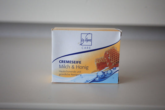 La ligne care Cremeseife lait et miel savon 150g