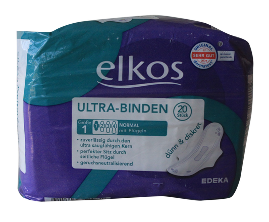 Elkos Serviettes Hygiéniques Ultra, long avec ailettes