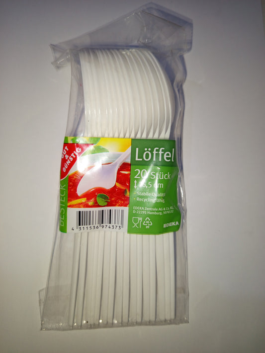 Gut & Gunstig grandes cuillères en plastique 20pièces/paquet